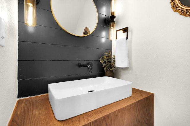 bathroom with wood-type flooring