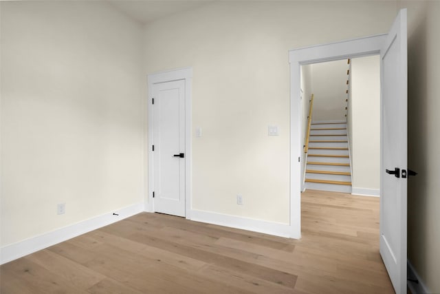 empty room featuring light hardwood / wood-style floors