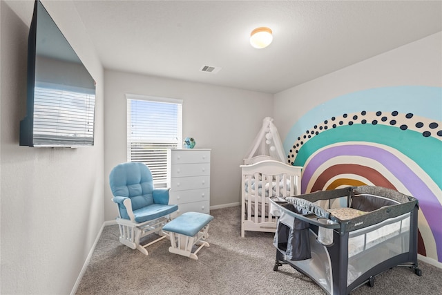 bedroom featuring carpet