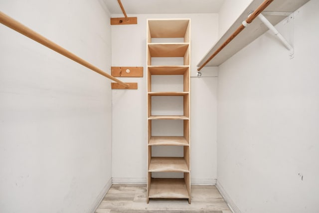 walk in closet featuring light hardwood / wood-style floors