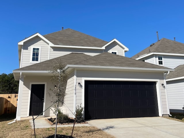 view of front facade with a garage