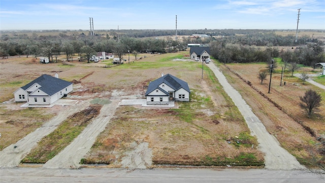 aerial view with a rural view