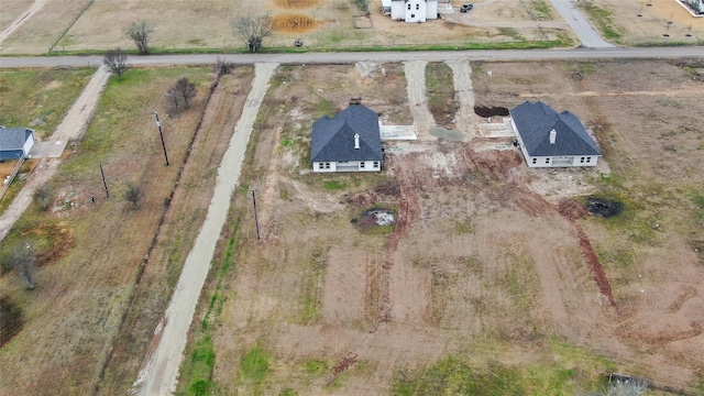 drone / aerial view with a rural view