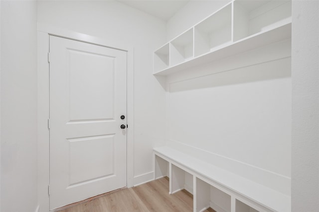 mudroom with light wood-type flooring