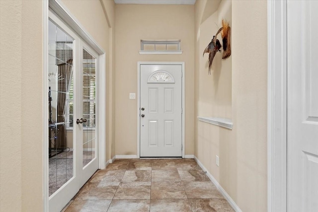 foyer entrance with french doors