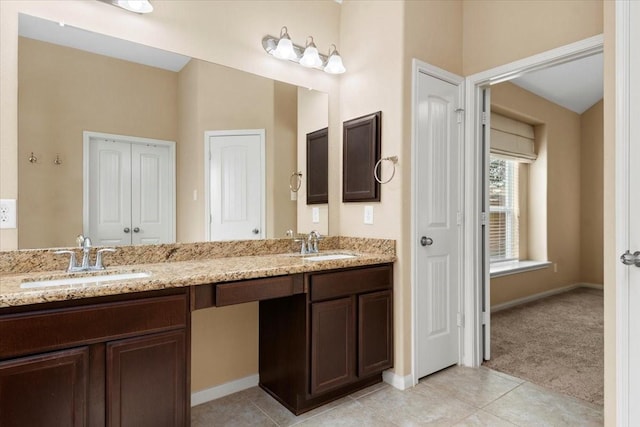 bathroom featuring vanity and tile patterned floors