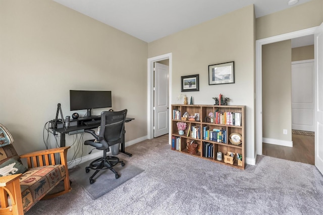 view of carpeted office