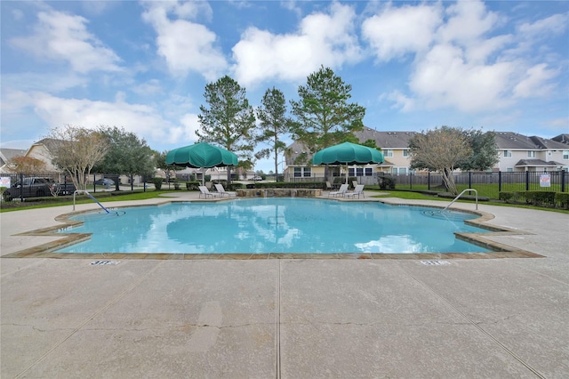 view of pool featuring a patio