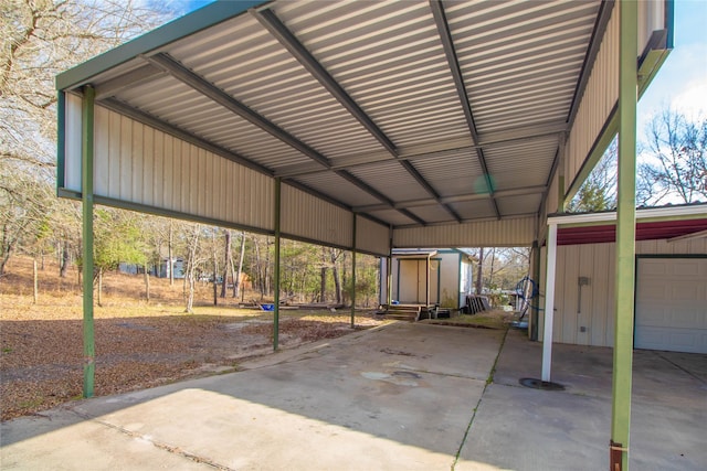 view of car parking featuring a carport