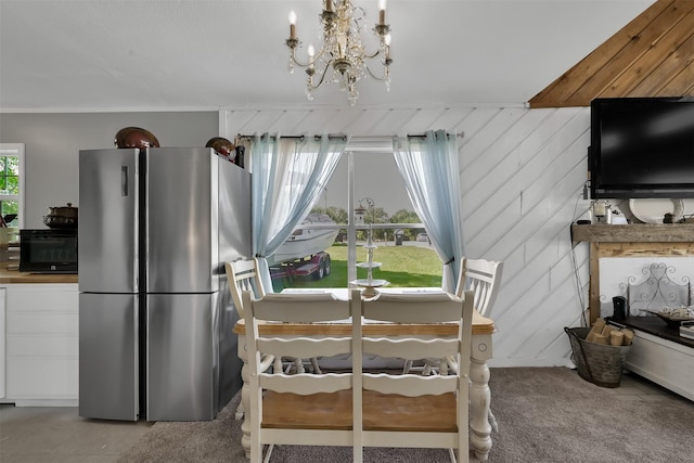 dining room featuring a chandelier