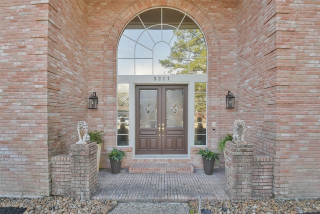 doorway to property with french doors