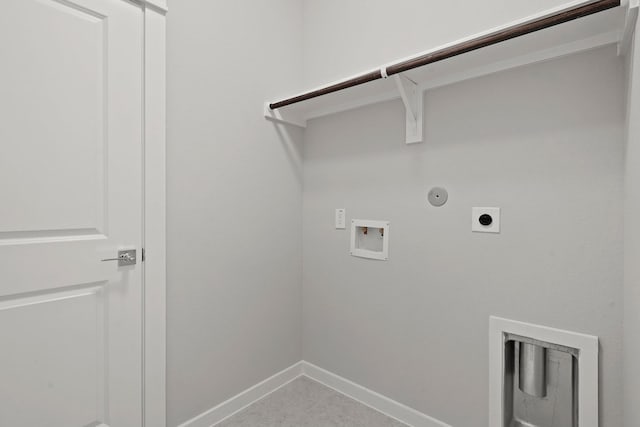 laundry room with hookup for a washing machine, gas dryer hookup, and electric dryer hookup