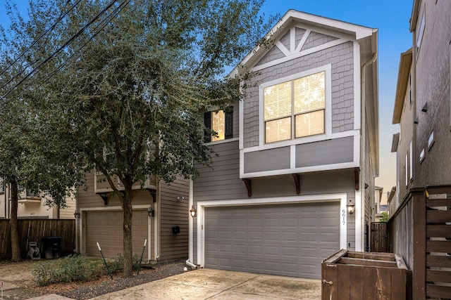 view of front facade with a garage