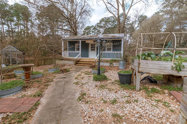 view of front of property with a porch