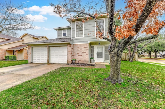 front of property featuring a garage and a front yard