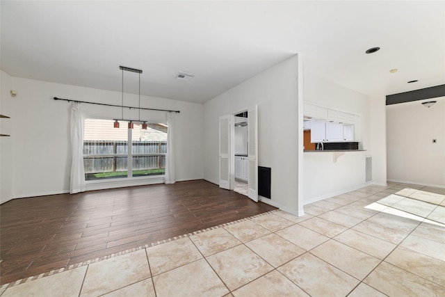 interior space with light hardwood / wood-style flooring