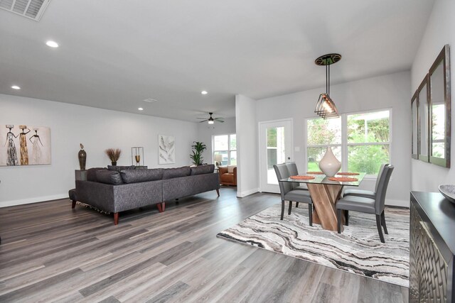 dining room featuring hardwood / wood-style floors