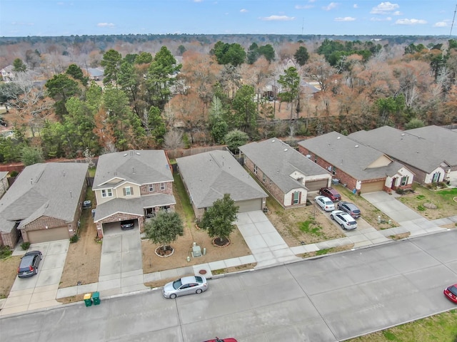 aerial view with a residential view