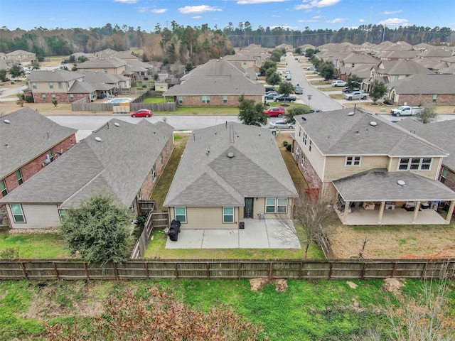 bird's eye view with a residential view