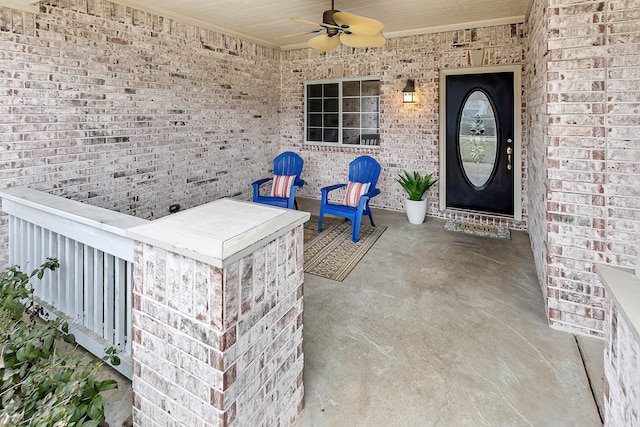 view of patio / terrace with ceiling fan