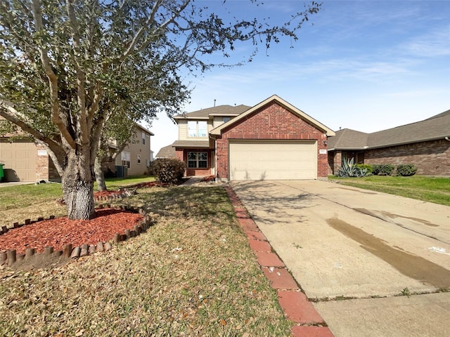 view of front of home with a garage and a front yard