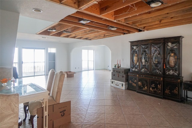 view of tiled dining area