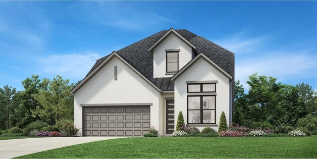 view of front of property featuring a front lawn