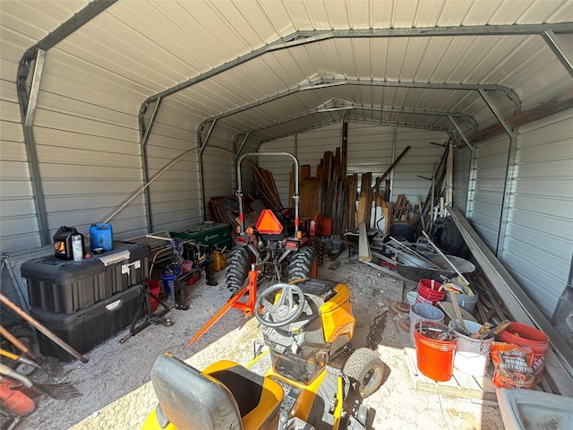 garage featuring a carport