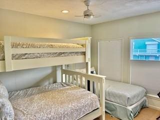 bedroom featuring ceiling fan