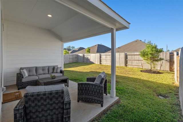 view of patio / terrace featuring outdoor lounge area