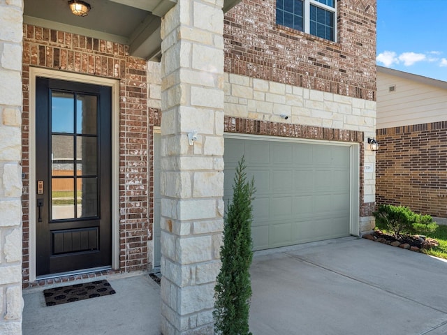 entrance to property with a garage