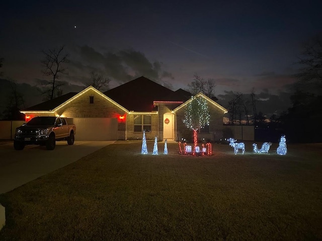 view of front of home with a garage