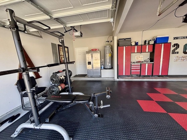 workout area with electric water heater