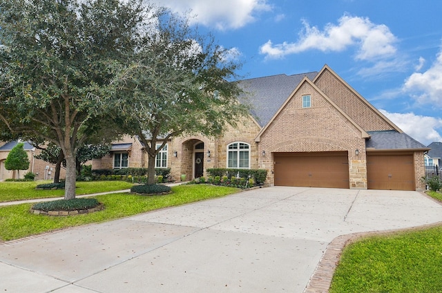 view of front of property featuring a front lawn