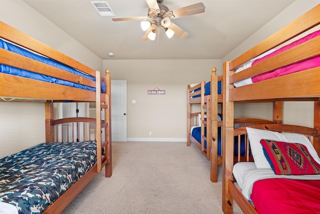1017 Coventry Rd, Spicewood, TX 78669 - bedroom featuring carpet, baseboards, and ceiling fan