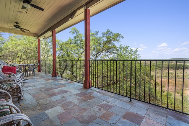 1017 Coventry Rd, Spicewood, TX 78669 - view of patio / terrace with ceiling fan and outdoor dining space