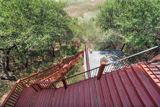 1017 Coventry Rd, Spicewood, TX 78669 - wooden terrace with stairs