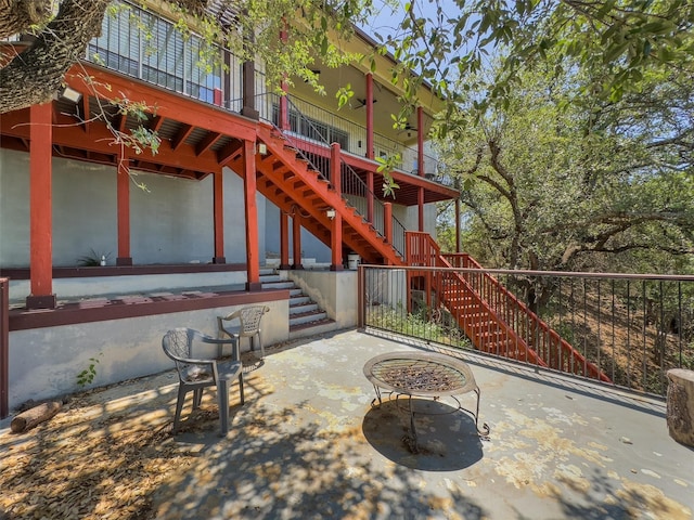 1017 Coventry Rd, Spicewood, TX 78669 - view of patio featuring stairway