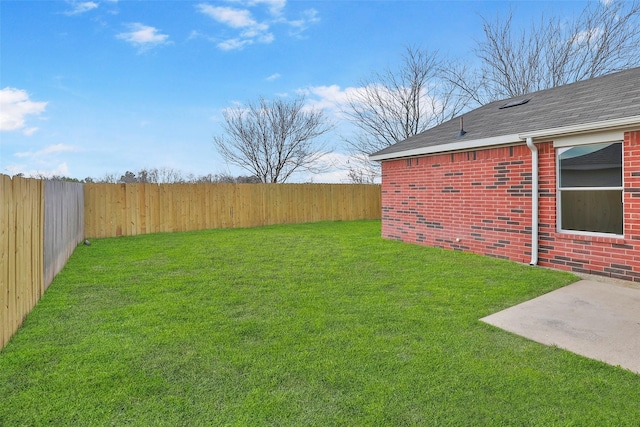 view of yard featuring a patio area