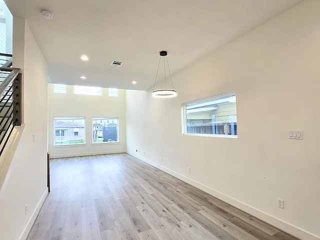 empty room featuring light hardwood / wood-style floors