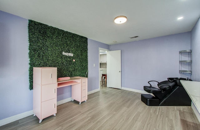 interior space with light wood-type flooring