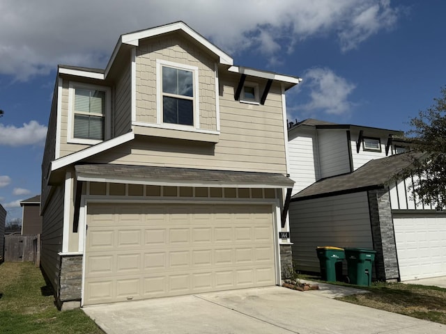 exterior space featuring a garage