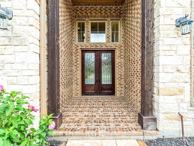 doorway to property with french doors