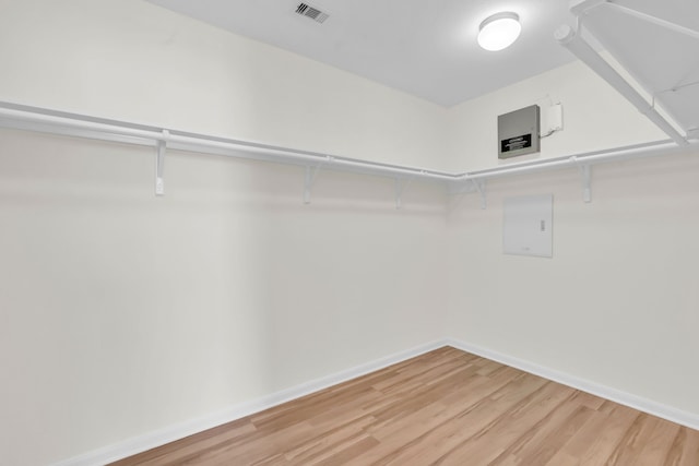 walk in closet featuring hardwood / wood-style flooring