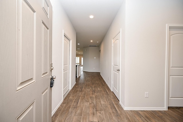 hall featuring hardwood / wood-style floors