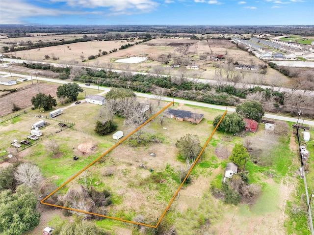 aerial view featuring a rural view