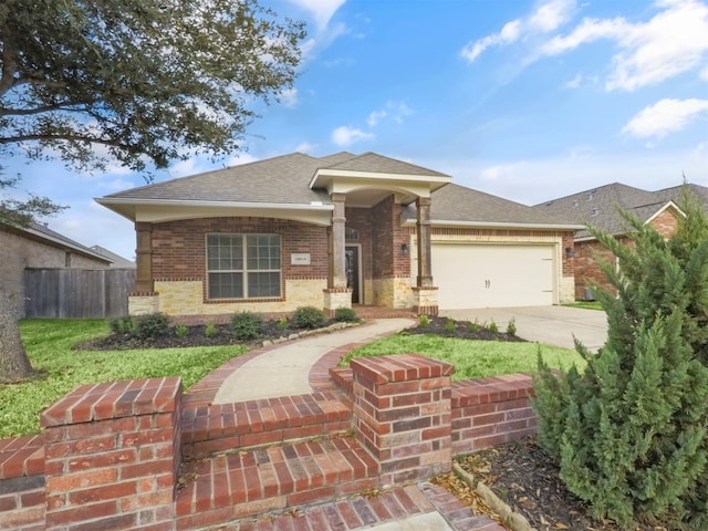 view of front of house with a garage