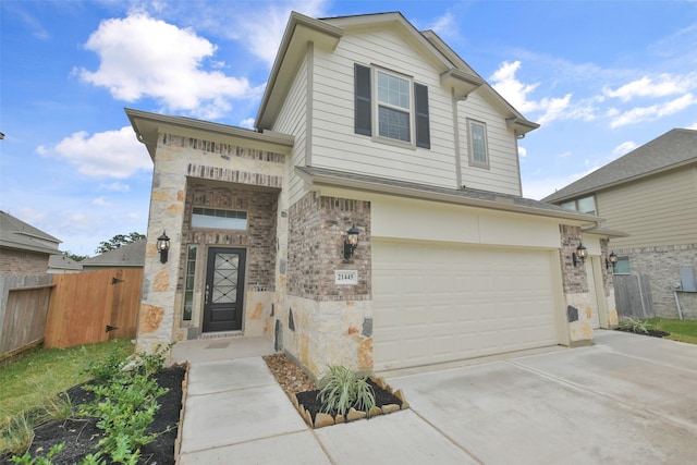 view of property with a garage