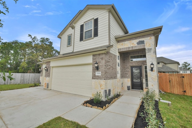 front of property featuring a garage