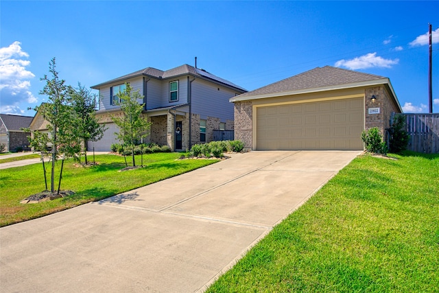 view of front of home with a front lawn